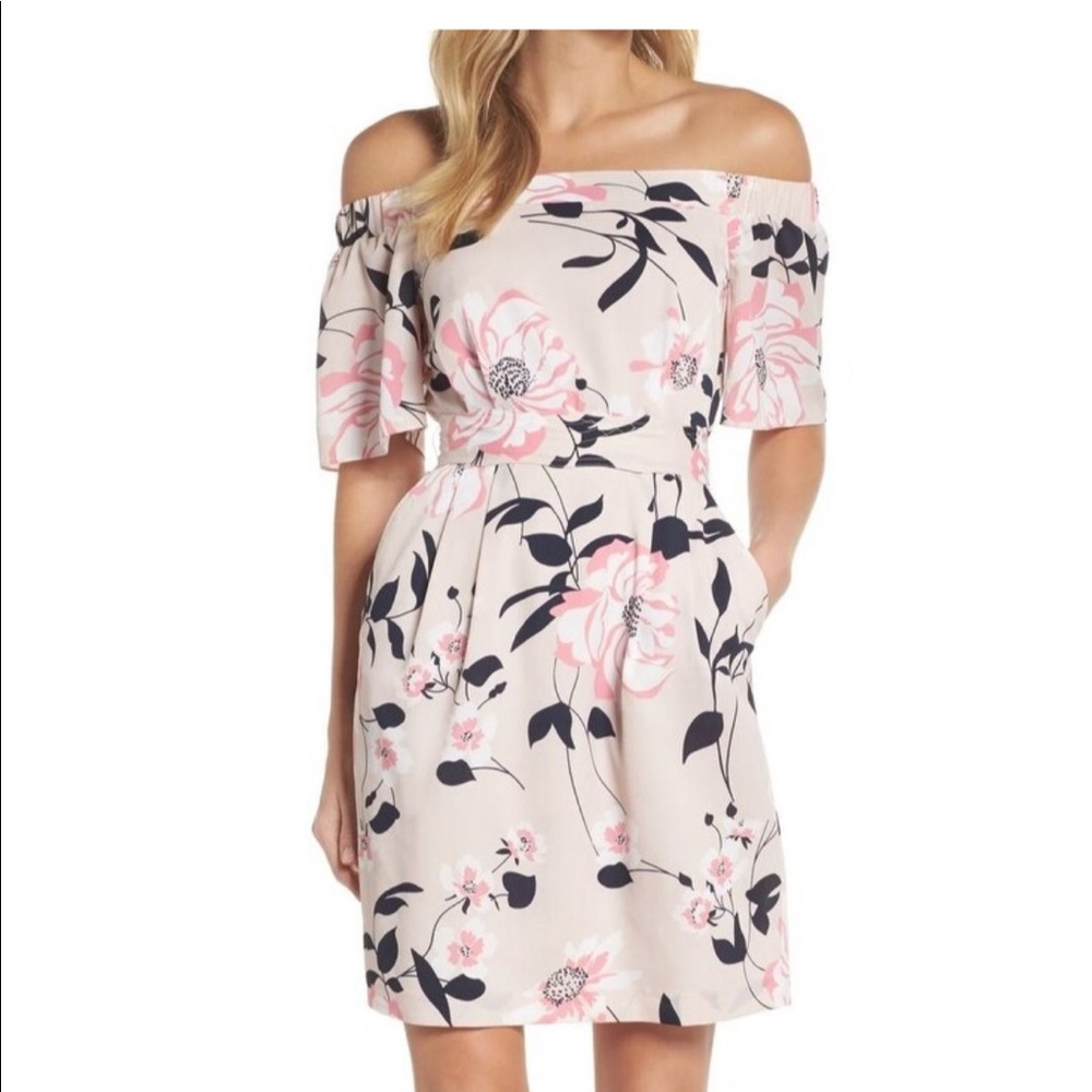 Eliza J Off Shoulder Floral Dress - Sz 6P